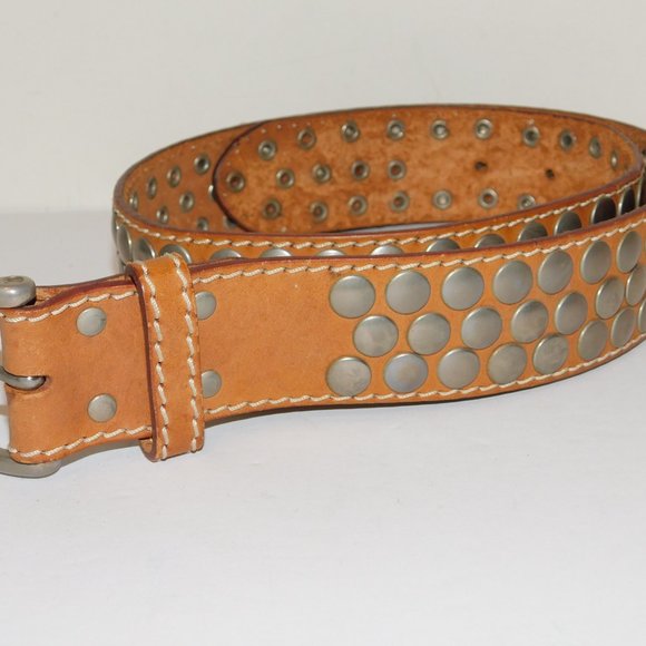 Nancy Heller Studded Leather Belt Size S 26-30 Made In Italy main image 8